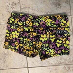 Fleo Yellow and Purple Floral Shorts